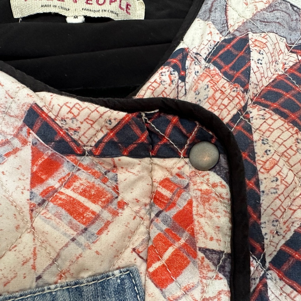 Free People Multicolor Quilted Oversized Jacket Size M - Picture 3 of 9